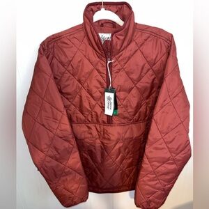 BNWT Alpine Design Dark Auburn Quilted Anorak Pullover